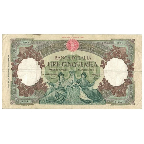 [#242297] Banknote, Italy, 5000 Lire, 1961, 1961-03-23, KM:85d, EF Cover