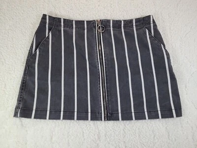 Volcom Frochickie Mini Skirt Sz M Striped Front Zip  - Image 1 of 4