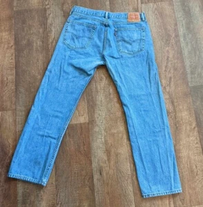 Levis 505 Jeans Mens 36x32 (Actual 36x30) Light Stone Wash Blue Denim - Picture 1 of 8