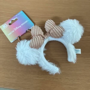 Tokyo Disney Resort 40th Anniversary Minnie Fluffy Ears Headband Keychain JAPAN - Picture 1 of 2