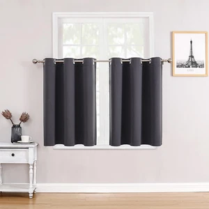 Small Window Curtains for Kitchen and Bedroom - Grommet Short Thermal Insulated - Picture 1 of 12