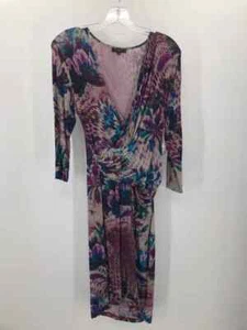 Pre-Owned Etro Purple Size 44 Printed Midi Long Sleeve Dress - Picture 1 of 3