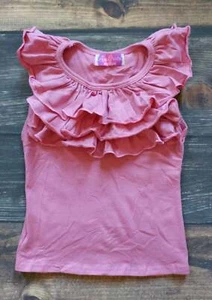 Mauve Pink Front Ruffle Girl Tank Top - Picture 1 of 1