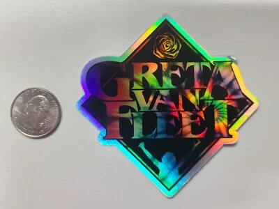 3" Greta Van Fleet Josh + Rose Tie Dye Holographic Vinyl Rock Sticker