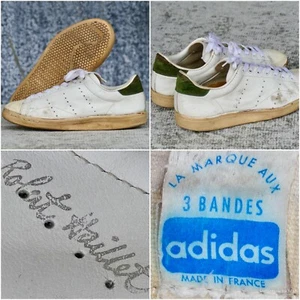 Vintage Adidas Robert Haillet Stan Smith made in France 8.5 tennis 1960s 1970s - Picture 1 of 24