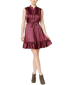 Maison Jules Rüschen Smoking A Linie ärmellos weinrot Kleid XXS M - Bild 1 von 7