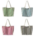 Stylish Striped Student Canvas Bag Spacious Shoulder for Books Essential