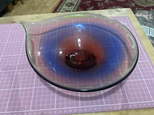 1960's Mstisov Czech Glass Duha Bowl Vlastimir Svoboda Rainbow Teardrop Shape - Picture 1 of 16
