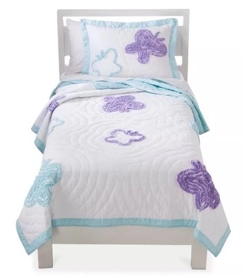 NEW Circo Flutter Butterfly Collection Twin Size Quilt 100% Cotton ~ Reversible  - Image 1 of 4