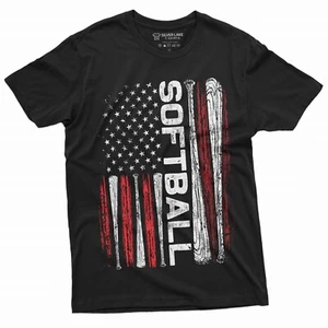Camiseta de softbol American Sports USA Flag Tee Shirt Softball Bats US Flag Tee - Imagen 1 de 8