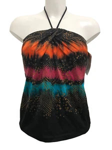 Sunflair schwarzes Tankini Oberteil 36B leuchtend orange pink Neckholder trägerlos wattiert - Bild 1 von 8
