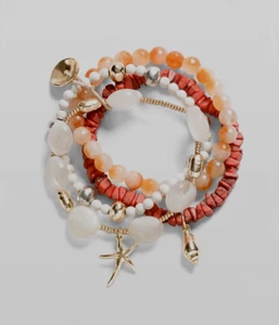 J.Jill - Starfish & Shell Charm Four Strands Bracelet - NWT $59 - Picture 1 of 7
