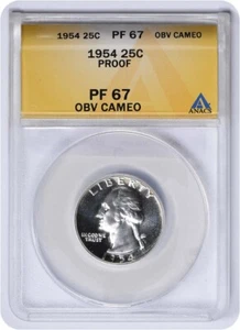 1954 Washington Quarter PF67CAM ANACS - Picture 1 of 2
