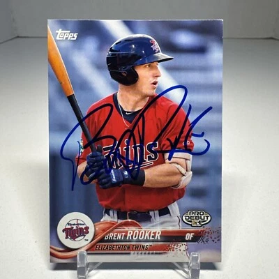 2018 Topps Pro Debut #30 Brent Rooker SIGNED Oakland A’s Las Vegas - Image 1 of 2