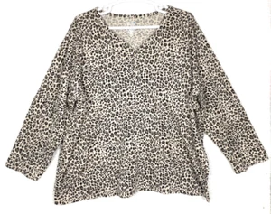 Croft and Barrow intimates Knit Top Womens Plus 4X Animal Print Long Sleeve - Picture 1 of 12