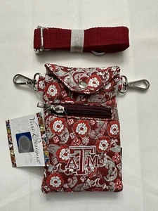 Bolso Bandolera Viva Designs Texas A&M Aggies Floral Teléfono Celular Borgoña Nuevo con Etiquetas - Imagen 1 de 7