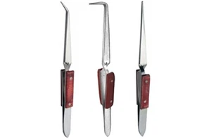 3 STCK. JUWELIER 6-1/4 ZOLL CROSS LOCK PINZETTE GEBOGENE SPITZE. 90 & GERADE - Bild 1 von 1