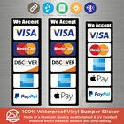 Autocollant vinyle logo de carte de crédit Visa MasterCard Discover American Express AE