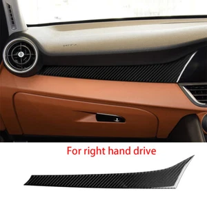 RHD Co-pilot Dashboard Panel Trim Kit For Alfa Romeo Giulia 2017-19 Carbon Fiber - Picture 1 of 14