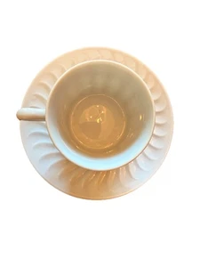 Tazza da tè vintage bianca bavarese Bareuther Waldsassen porcellana Demitasse con piattino - Foto 1 di 9