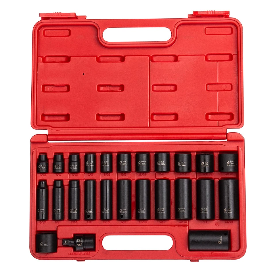 3325 3/8-Inch Drive SAE Master Impact Socket Set., Standard/Deep, 6-Point, Cr... - Image 1 of 4