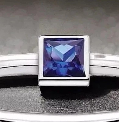 Thomas Sabo - Sterling Silver Sapphire Blue Square Stone Ring - Size 58 - 925 - Image 1 of 4