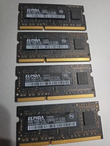 Elpida 4GB 2Rx8 PC3-12800S DDR3- 16GB Total MacBook Pro Laptop RAM - Picture 1 of 3