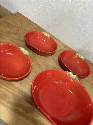 CERÁMICA GRANERO JARDÍN CRUDITA TOMATE ENSALADA PASTA TAZÓN GRANDE 12" Y 3. Juego de 8 pulgadas Foto 1 de 4