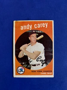 1959 Topps Andy Carey #45 espalda blanca Yankees en muy buen estado - Imagen 1 de 2