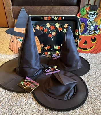 Vintage Witch Hats 1 Adult 2 Children Old Walmart Stock - Image 1 of 4