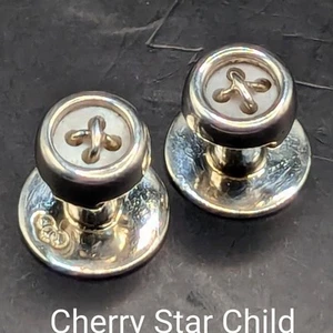Sterling 925 Silver Links Of London Mother Of Pearl Button Cuff Links - Bild 1 von 6