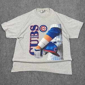 Vtg 1997 Chicago Cubs Nutmeg MLB T-Shirt Mens Sz XL Lee Sport 90s Gray Baseball - Picture 1 of 7