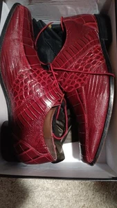 Stacy Adams Tallero Burgundy Wine Men’s V-Tip Oxford Shoes Size 14 - Picture 1 of 4