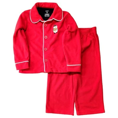 Pijama muñeco de nieve de lana con botones rojos para niños pequeños vacaciones de Navidad Foto 1 de 2