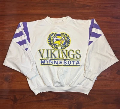 VTG 90s Minnesota Vikings NFL Logo 7 Inc. Sweatshirt purple stripe Size XL Men’s - Image 1 of 4