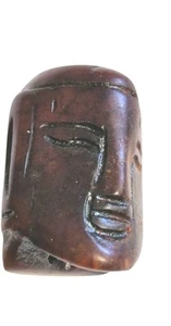 Brown Jade Face Bead, 16x24mm, Drilled Top To Bottom - Picture 1 of 2