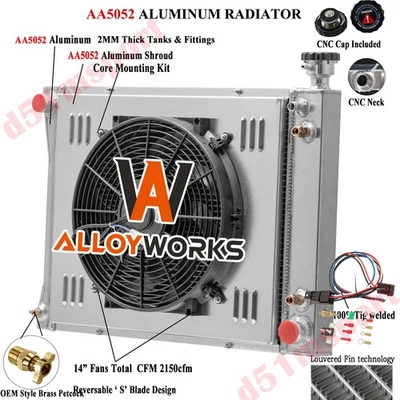 3Row Radiator Shroud Fan Kit For 1988-1993 Chevy GMC C K 1500 2500 3500 Suburban - Image 1 of 4