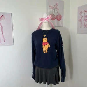 Winnie The Pooh Vintage Y2K marineblauer Damenpullover mit Rundhalsausschnitt Größe Small - Bild 1 von 6