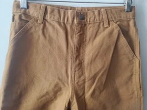New Carhartt Boys Size 14 Carpenter Duck Brown Pants 28x29 NWT - Picture 1 of 7