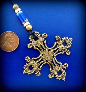 CROSS Necklace - ANTIQUE MEDIEVAL BYZANTINE STYLE - BYZANTINE MEDIEVAL "LOOK" - Foto 1 di 6