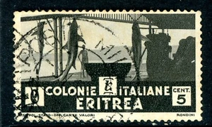 Italia 1934 Colonia ERITREA 5¢ Squalo Nero Pesca Scott 171 VFU T775 - Foto 1 di 6