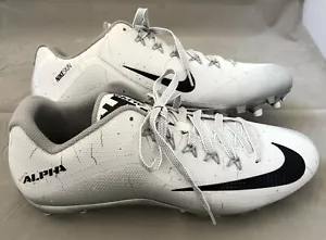 Nike ~ Alpha Nike Skin Football Cleats Shoes ~ White / Black ~ Sz 15 ~ New - Picture 1 of 6