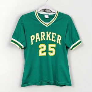 Vintage Parker Athletic Jersey Baseball Softball Green Rawlings Jr Miss 25 - Picture 1 of 10