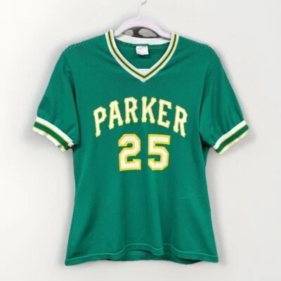 Vintage Parker Athletic Jersey Baseball Softball Green Rawlings Jr Miss 25 - Image 1 of 4