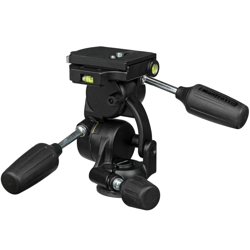 Manfrotto 808RC4 3-Way Standard Head with Quick Release Plate 410PL (Black) - Image 1 of 4