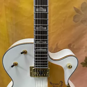 White Hollow Gretc Electric Guitar Gold Hardware Mahogany Body Free Ship - Picture 1 of 4