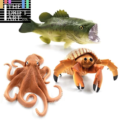 1 pieza Lubina Pez Pulpo Cangrejo Océano Animal Jardín Miniatura Arte Juguete Figura Muñeca Hágalo Usted Mismo Foto 1 de 4