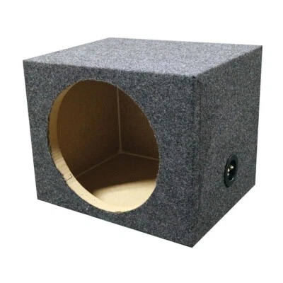 Q Power Single 15" 15 inch Hole Sealed Empty Subwoofer Enclosure Carpeted Box