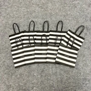 Sephora Paper Gift Bags 6X6X3 Black & White Stripes Store Lot of 10 NEW (Mini) - Picture 1 of 8