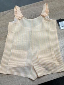 *^ art class Orange & White Striped Romper for Little Girls Size XS (4/5) - Picture 1 of 3